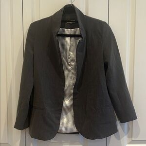 Silence + Noise Charcoal Blazer with Pinstripe Lining